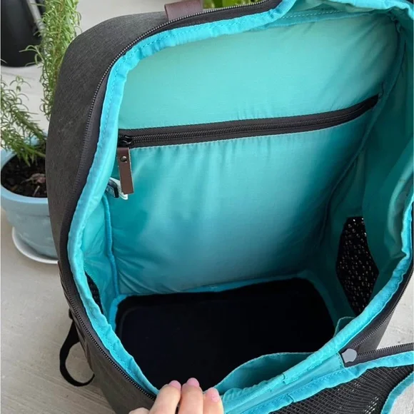 Gray and Brown Pet Carrier Backpack - Picture 10 of 11